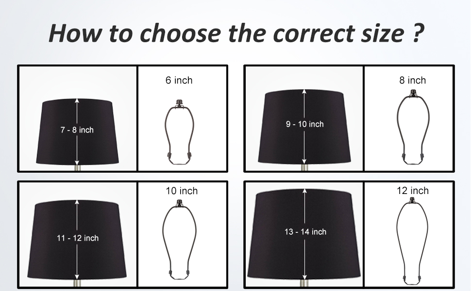6 inch Lamp Shade Holder, Lamp Harp Includes Standard Saddle Base and