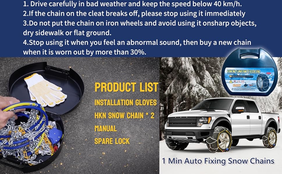 NEOCHIAEVO Auto Fixing Tightening Snow Chains, Tire Chains