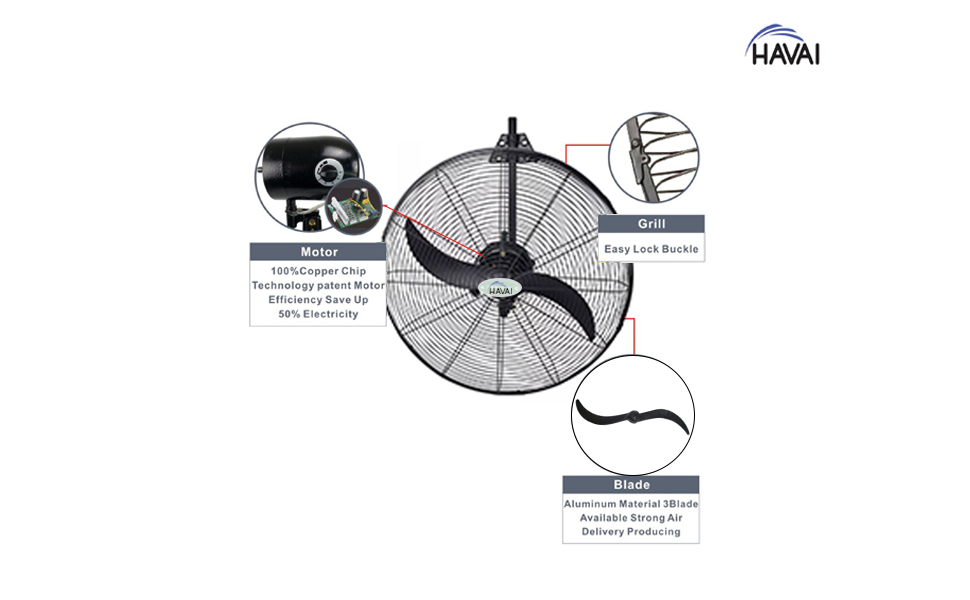 Buy HAVAI BLDC Wall Mount Fan 26 inch, 50 Savings on Electricity, High