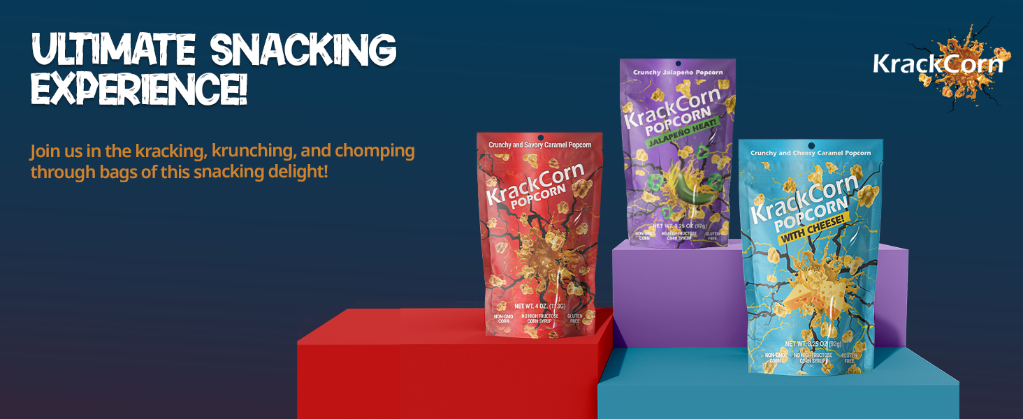 snacks chips popcorn caramel cheese snacks crunchy variety pack gourmet food spicy sweet jalapeno