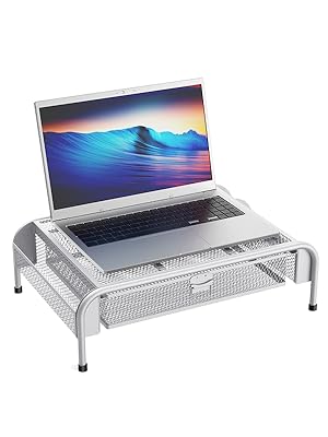 monitor stand riser silver
