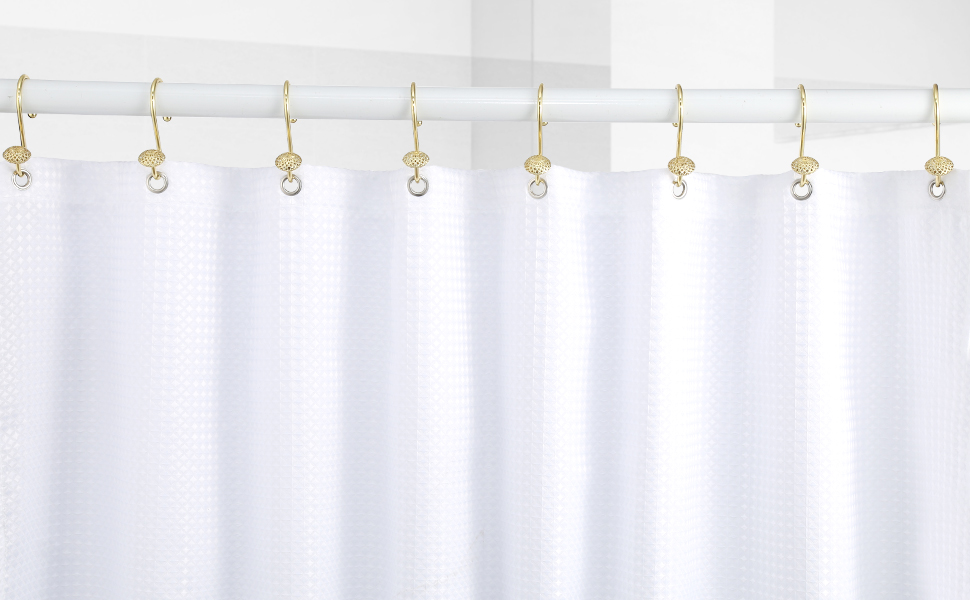 Gold Shower Curtain Hooks, Decorative Shower Curtain Rings