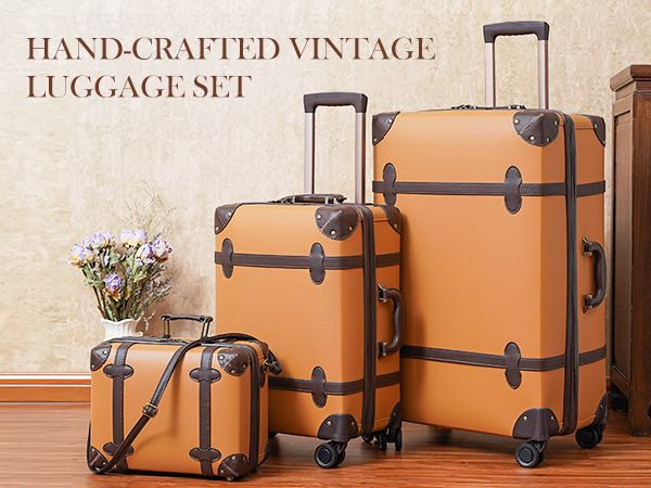 NZBZ Vintage Luggage Sets for Men and Women Retro Suitcase Trunk Lugga –  urecity-luggage