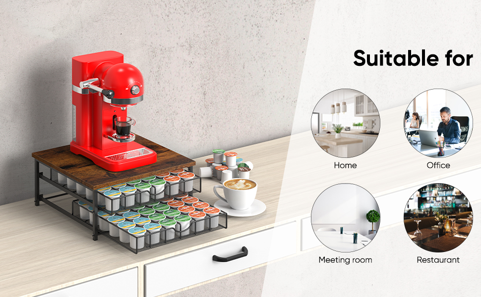 Nandae Coffee Pods Holder, 72 Capsules Storage Drawer for K Cup Pods