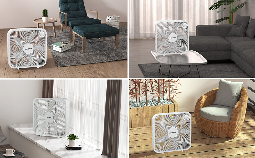 PELONIS PFB50A2BWW ventilador de caja con 3 velocidades