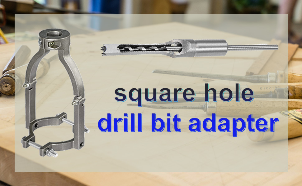 Square Hole Drill Bit Adapter, 201 Stainless Steel Mortising Attachment for Drill Press, Mortise