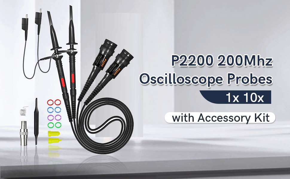 Goupchn P2200 Oscilloscope Clip Probes 200MHz Fully Insulated BNC End