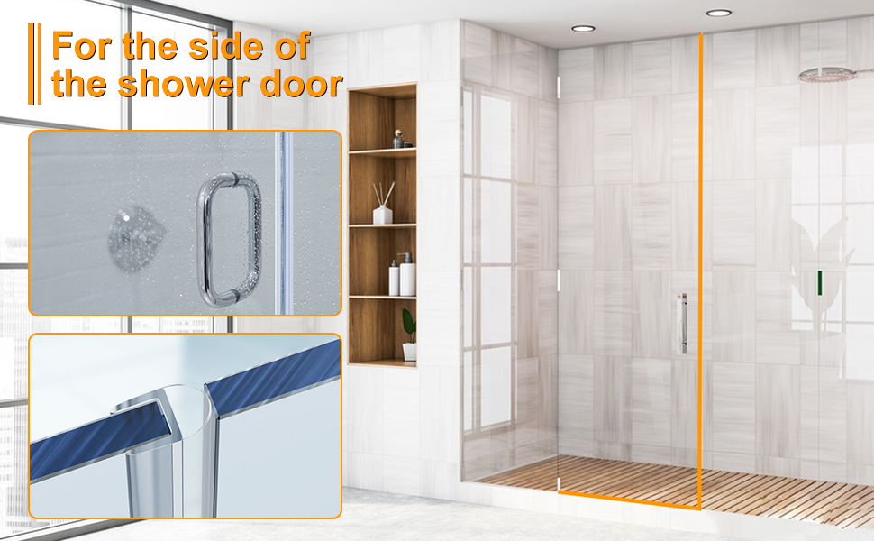 Shower Door Seal Strips, 2 Pack 78" Frameless Glass Shower Door Side