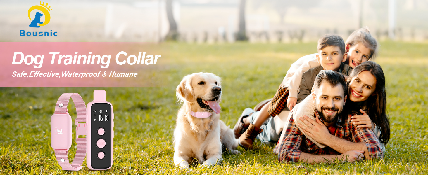 Bousnic Shock Collar for Dogs Waterproof Rechargeable Dog
