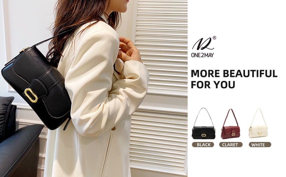 ONE2MAY Shoulder Bag Classic Clutch Purse Soft PU Leather