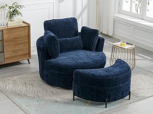 GoDoco 42" W Swivel Accent Barrel Chair Set