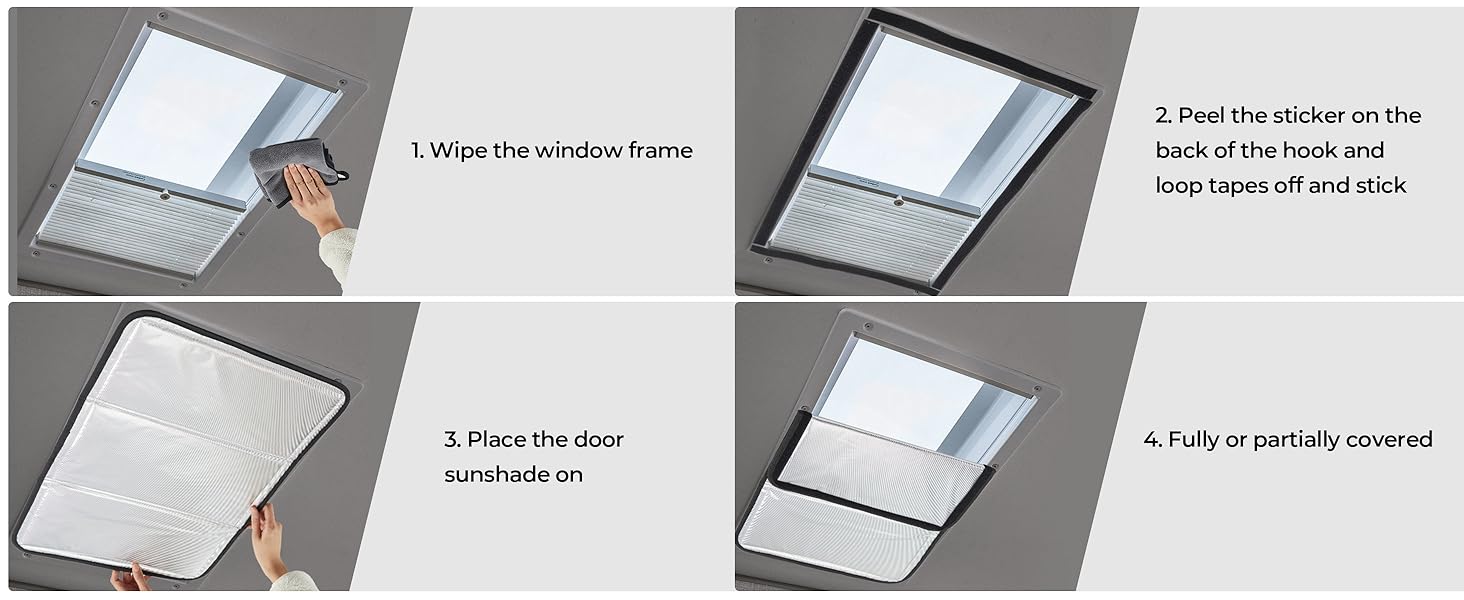 BougeRV RV Skylight Vent Cover, Foldable BothSided