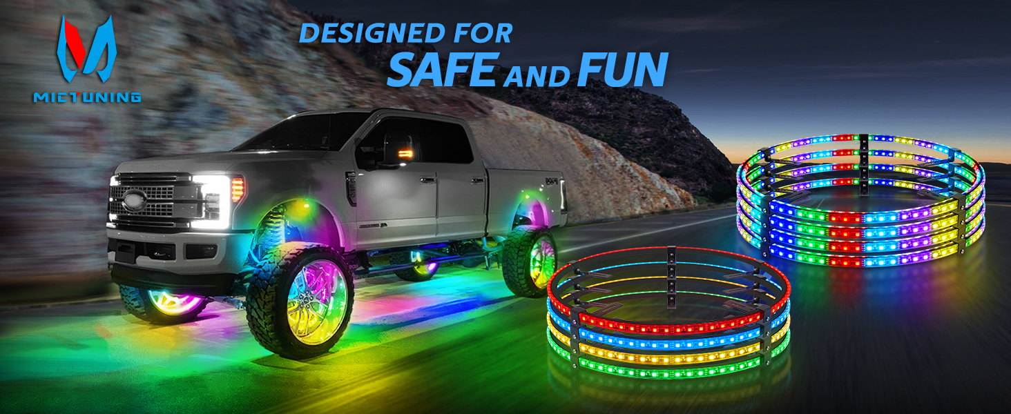 MICTUNING 17inch V1 RGB+IC Chasing Color Wheel Ring Lights