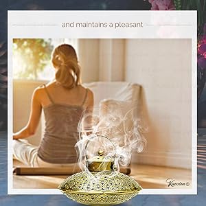 KAEVION Home Décor Round Shaped Brass Metal Wall Décor Handi Dhoop Incense Holder for Diwali Gift