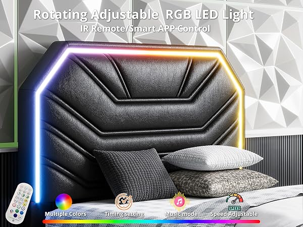 Amazon.com: LIKIMIO Twin Bed Frames with Lighted Headboard