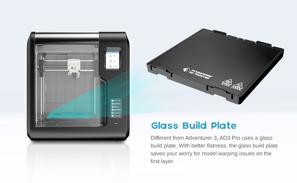 Flashforge 3D Printer Adventurer 3 Pro, Auto Leveling Glass Hot
