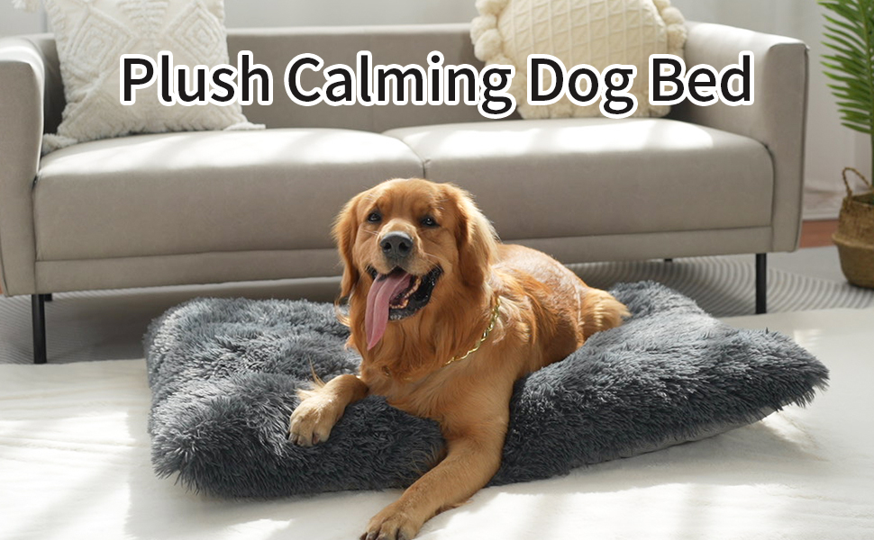 WELLYELO Medium Dog Bed Fluffy Plush Dog Beds for Medium