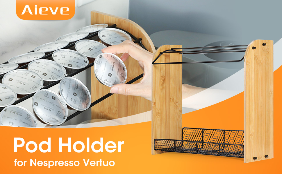 Aieve Pods Holder for Nespresso, Coffee Pod Organizer Capsule Holder for Nespresso