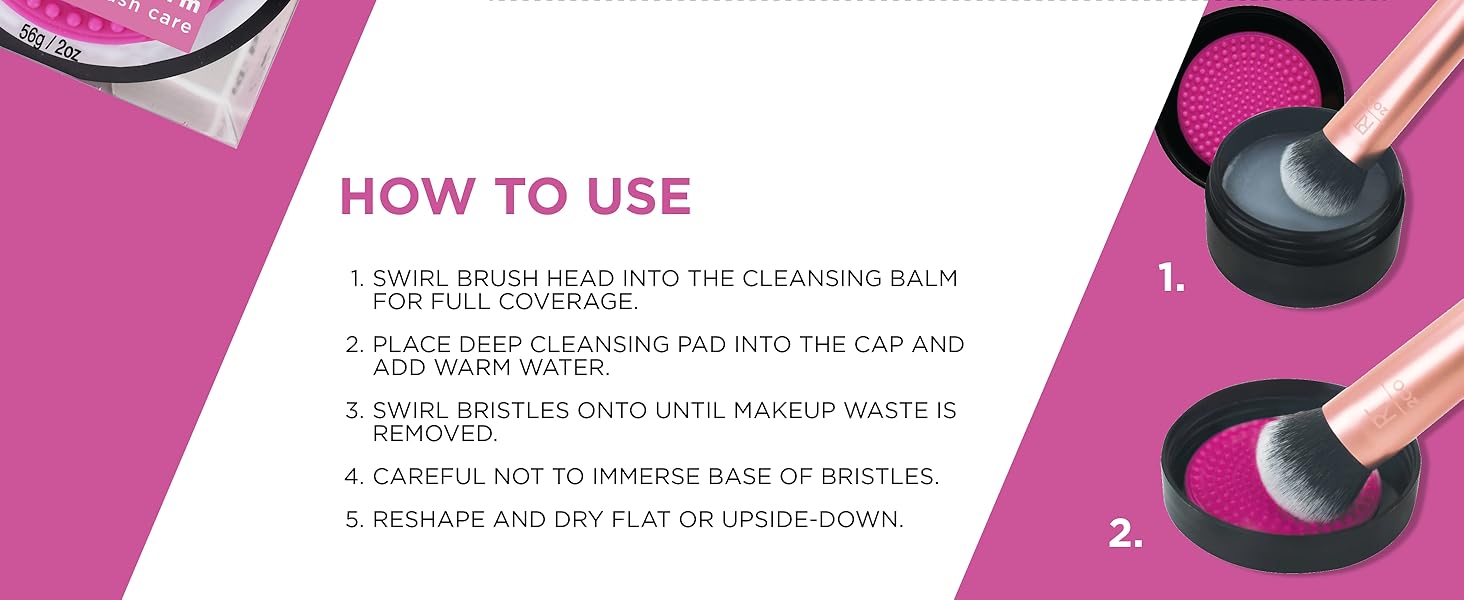 Real Techniques Brush Cleansing Balm with Deep Cleansing Pad for Makeup