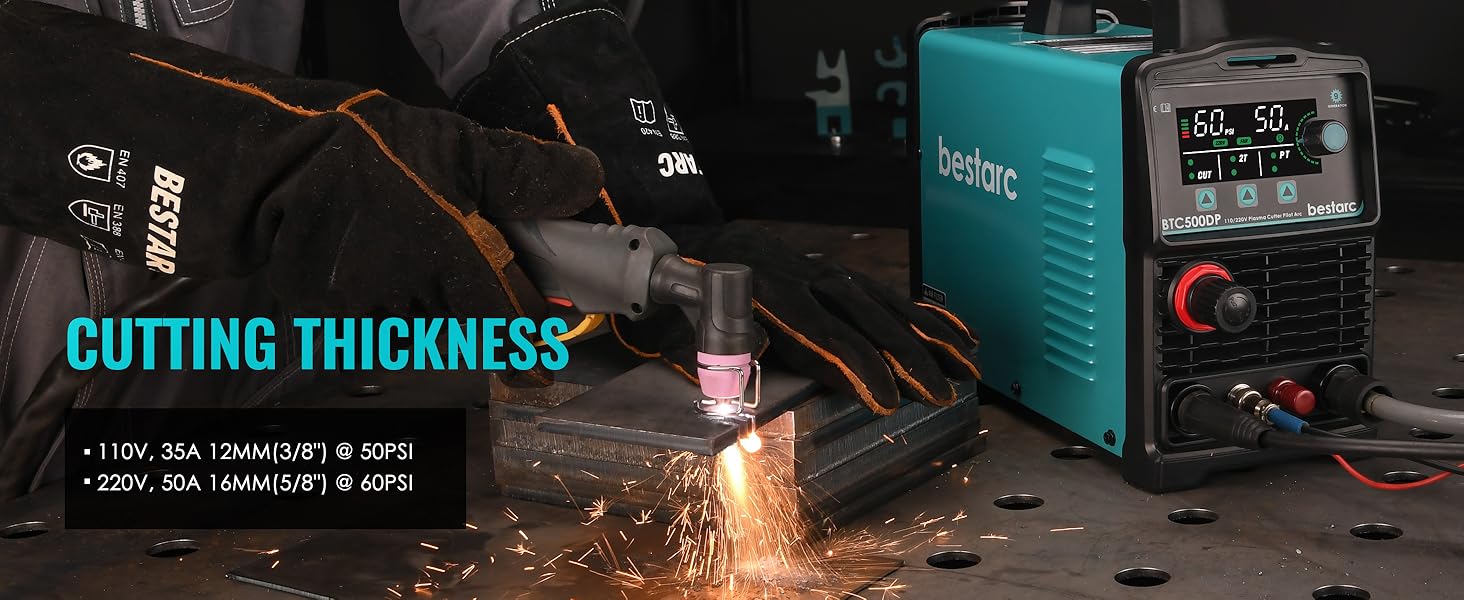 bestarc Plasma Cutter, Pilot Arc BTC500DP 9th Generation 50Amps Screen