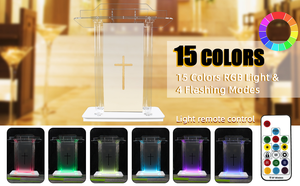 Púlpito de atril de iglesia transparente y transparente