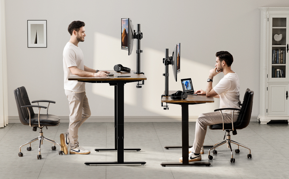 Ergear Dual Monitor Stand for 13 to 32 inch, Heavy Duty Fully