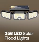 VIVOHOME Solar Flood Lights Outdoor, 256 LED 2500LM Motion Sensor Lights, 3 Adjustable Heads Secu...