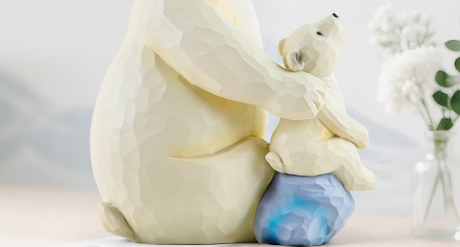 Amazon.com: Dad and Daughter Son Figurine, Polar Bear