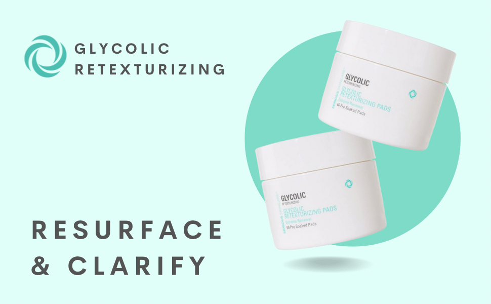 Glycolic Pads to resurface and clarify the complextion. Can be used day and night, no need to rinse
