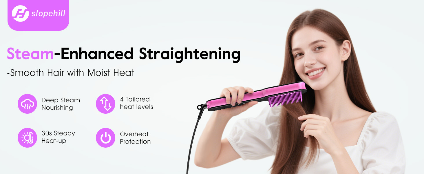 steam straightening brush