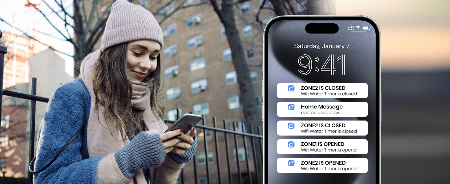 Smart Water Timer with WiFi Hub for Outdoor Watering