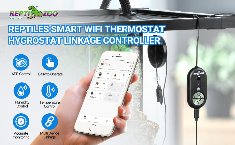 Amazon.com : REPTI ZOO Smart WiFi Reptile Thermostat Hygrostat ...