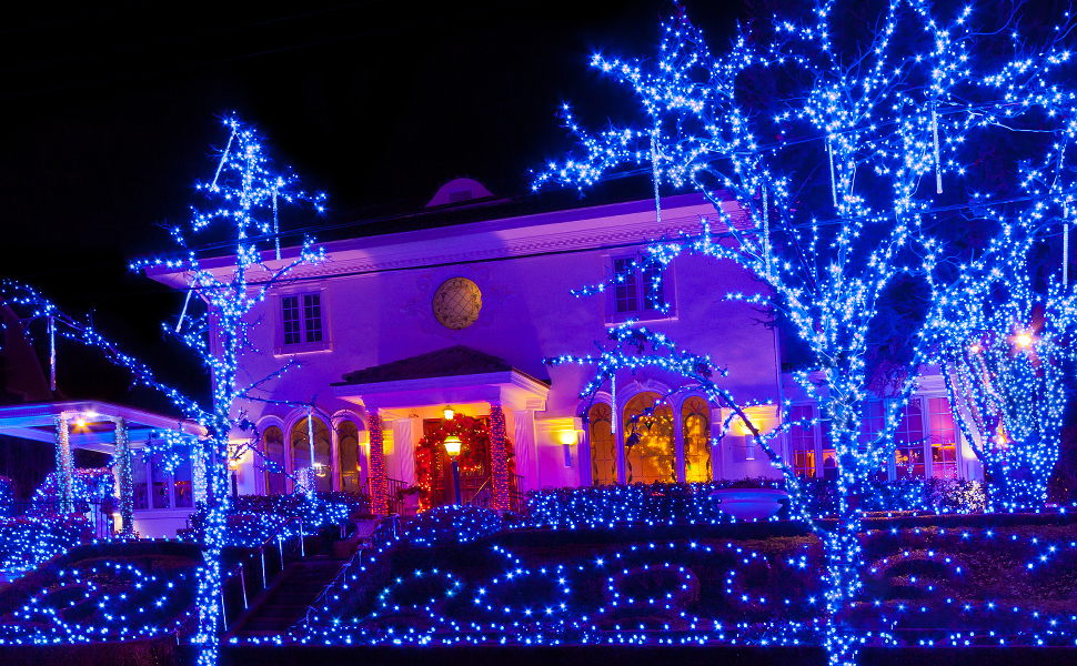 XTF2015 105ft 300 LED Christmas String Lights, EndtoEnd Plug 8 Modes