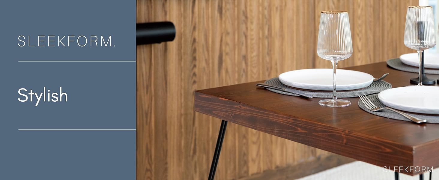 Stylish wooden dining table