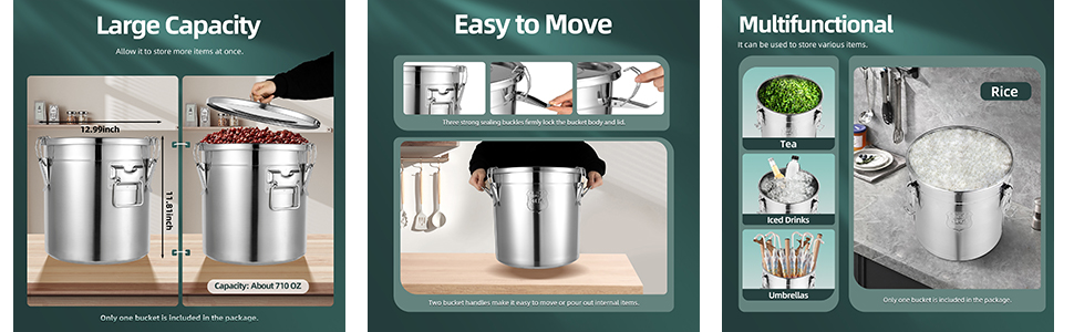 stainless steel stainless steel canisters with lids for the kitchen Rice Cereal Grain