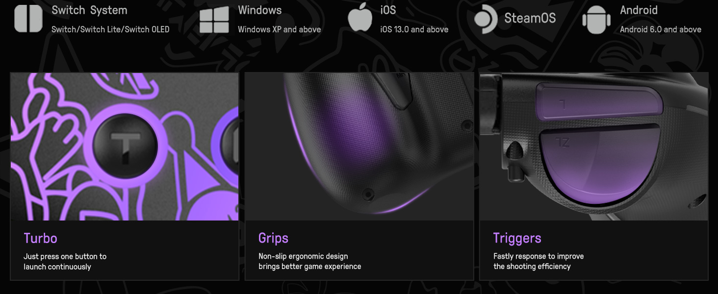 Luminoso Joy Control Switch Inalámbrico Compatible con Nintendo Switch
