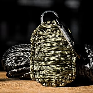 grenade cord lock with paracord