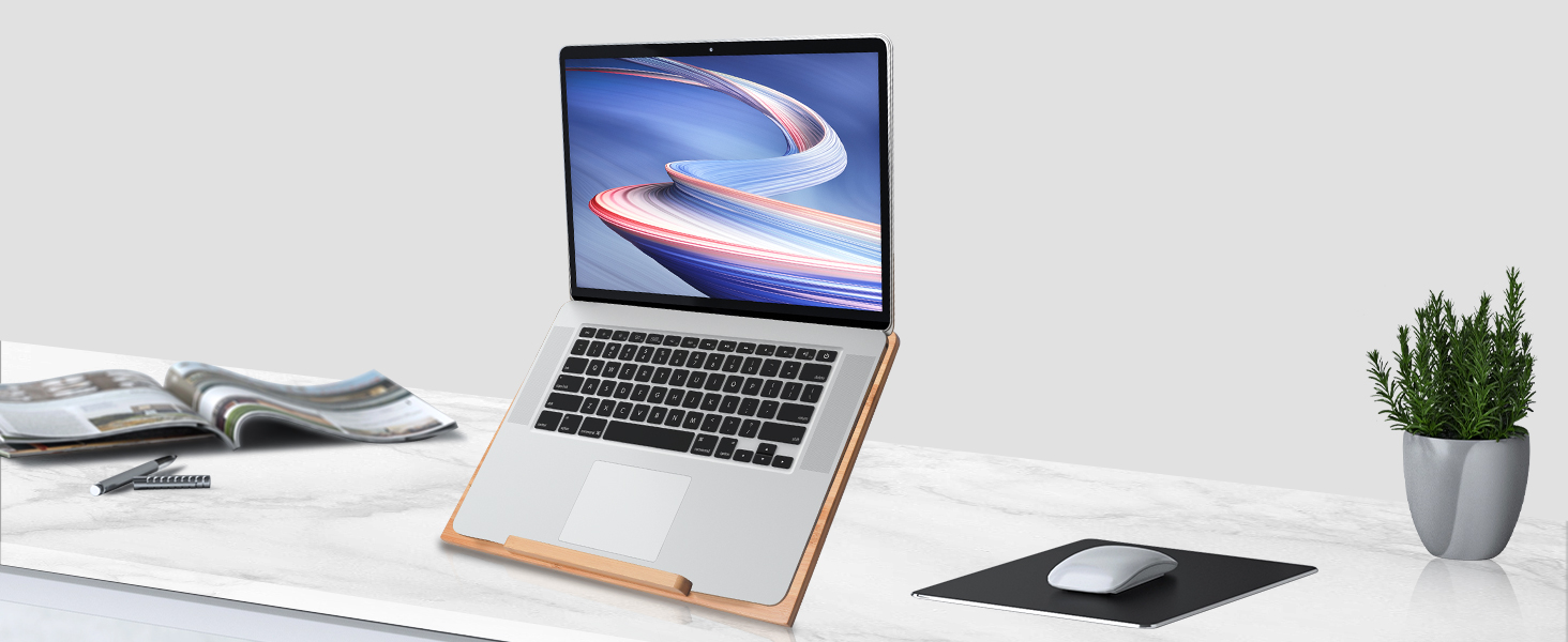 laptop stand bamboo