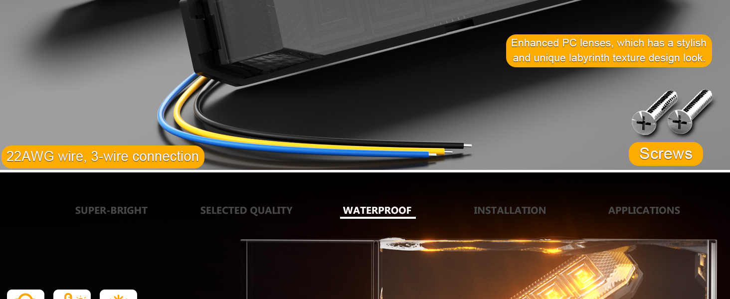 4.7 Inch Dual Color Amber to Blue Trailer Marker LED Side Clearance Tail Grille Bumper Lights