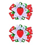 Strawberry Hair Bow Clips Back to School Hair Clips for Celebrate Cute Bow Hair Clip Ribbon Hair ...