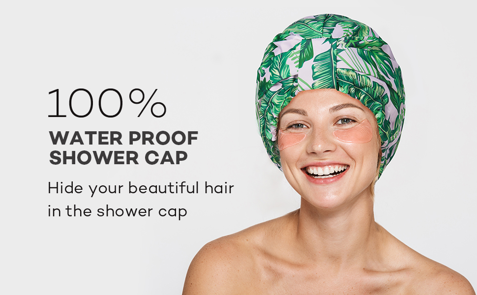 INNELO Luxury Shower Cap for Women, Waterproof Reusable