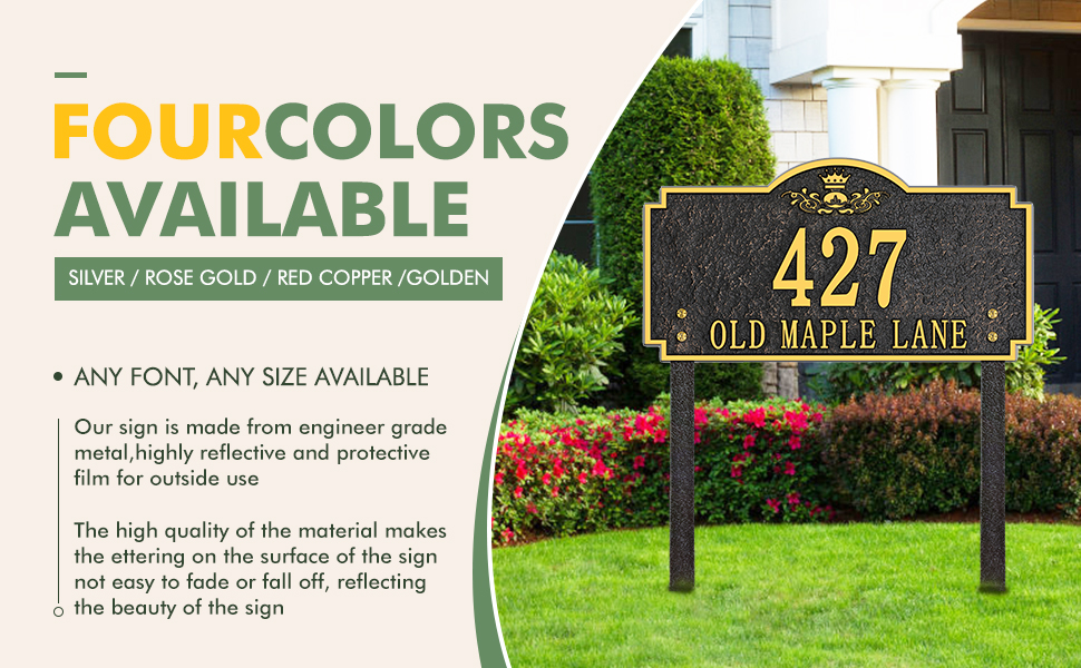 Address Sign LAWN MOUNTED Custom House Number Sign Plaque