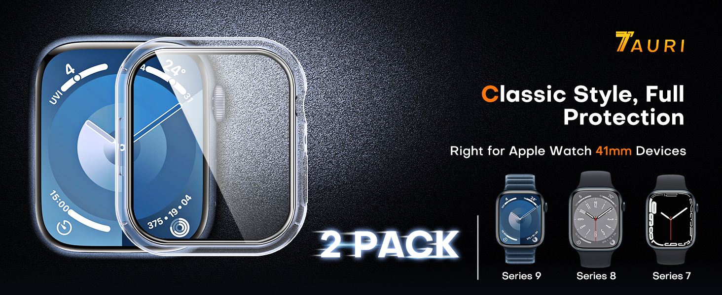 TAURI 2 Pack Hard Case Designed for Apple Watch SE (2022/2020) /Series