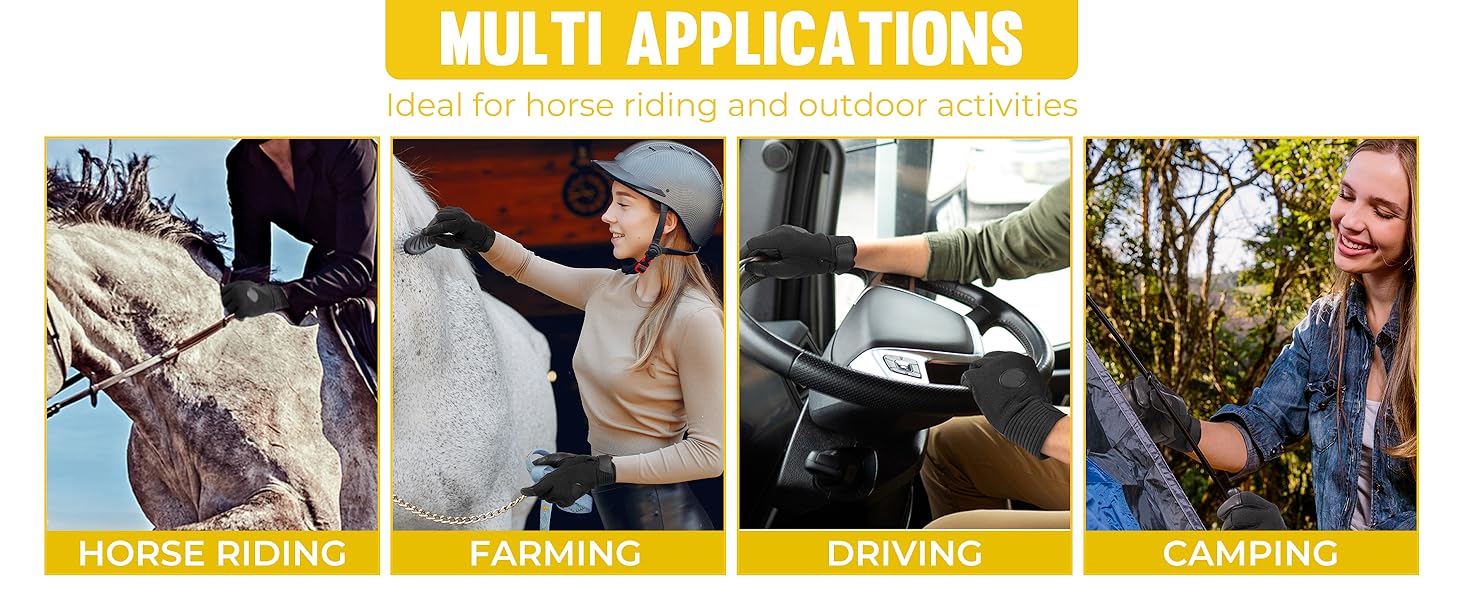 HANDLANDY Horse Riding Gloves for Men &Women, Equestrian Riding Gloves Goat Leather Equestrian Glove