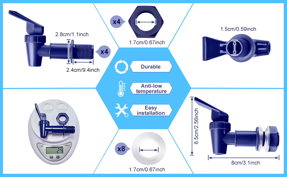 BPAFree Replacement Cooler Faucet Water Bottle Jug