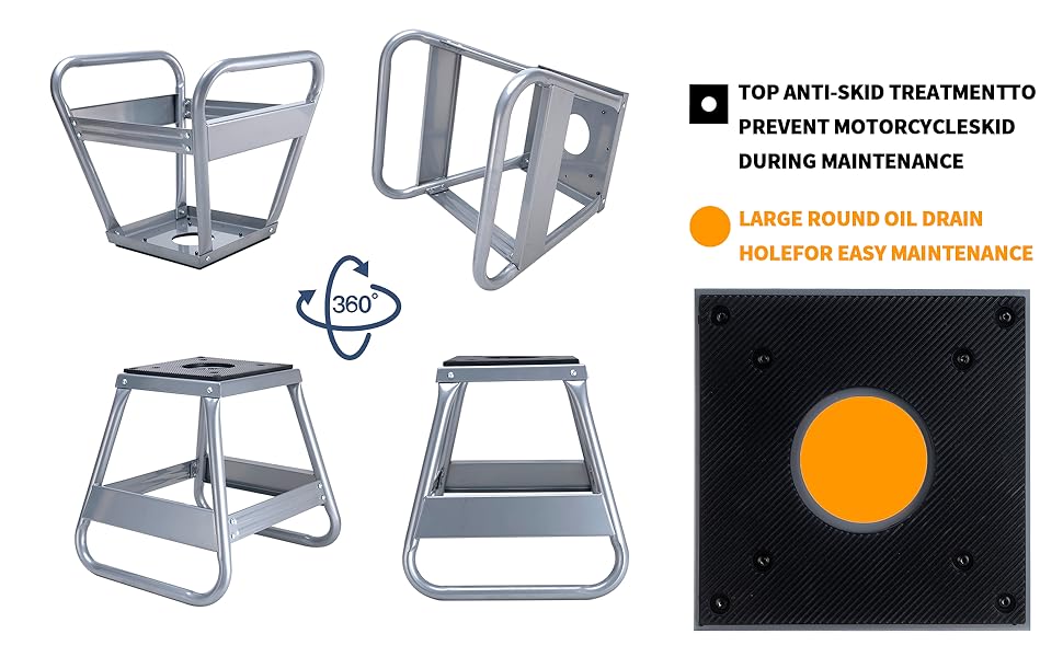 Motorcycle Dirt Bike Panel Stand Moto Maintenance Hoist Lift Jack Removable Trail Stand