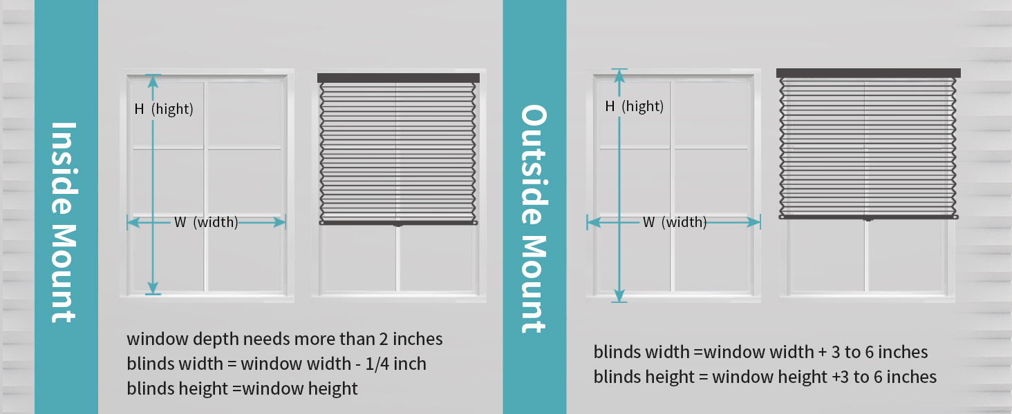 inside mount outside mount cellular honeycomb shades