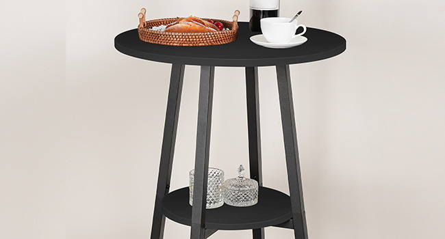 Amazon.com: HOOBRO Bar Table, Round Pub Table, 2-Tier Bistro