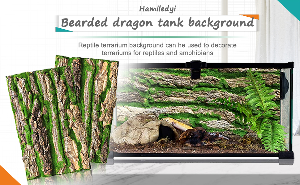 Hamiledyi Reptile Cork Terrarium Background Gecko Tank