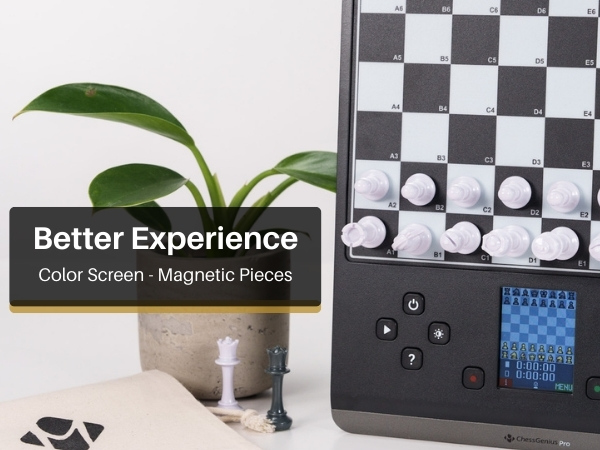 electronic magnetic chess board computer set boy girl men color display moves opening level hint